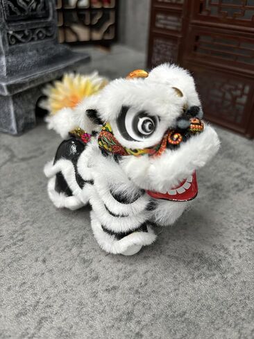 Handcrafted Traditional Chinese Lion Dance Decoration with a More Adorable Design, Designed to Stand Upright, Suitable for Both car and Indoor Decoration. (RED) in Saudi Arabia