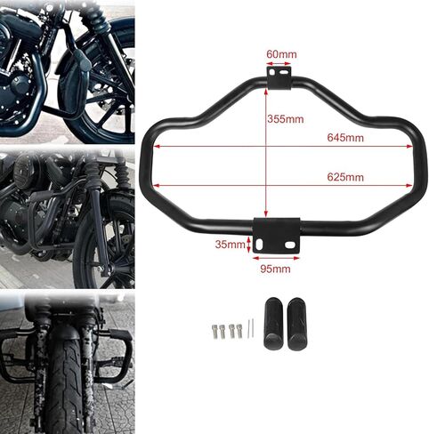 MZS Motorcycle Crash Bar, 1.25" Engine Guard Front Highway Bar Heavy Duty Black Compatible with Sportster XL883 XL1200 883 1200 XL Iron 2004-2022 / XR1200 2008-2013 in Saudi Arabia