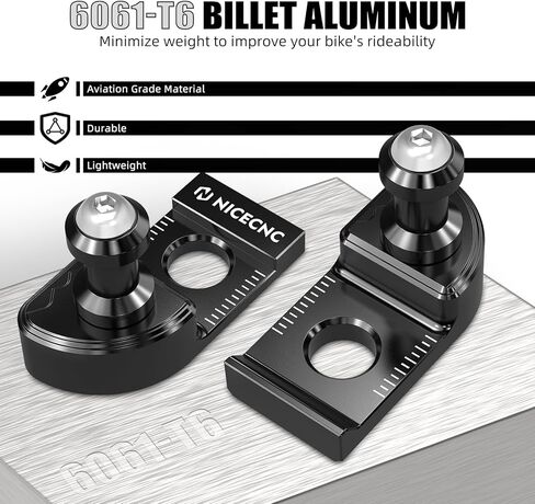 NICECNC Aluminum Chain Adjustment Blocks and Swingarm Support Sliders Compatible with Yamaha Tenere 700 /XTZ 700 2019-2024, Tenere 700 Rally Edition 2020-2024, FJ09 2017, CNC, Anodization, Black in Saudi Arabia