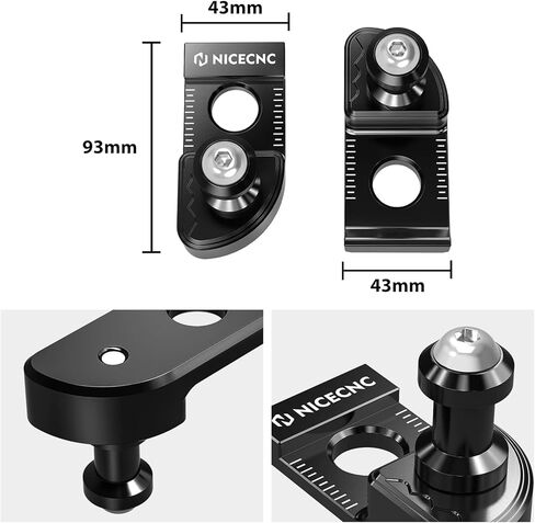 NICECNC Aluminum Chain Adjustment Blocks and Swingarm Support Sliders Compatible with Yamaha Tenere 700 /XTZ 700 2019-2024, Tenere 700 Rally Edition 2020-2024, FJ09 2017, CNC, Anodization, Black in Saudi Arabia