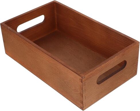 jojofuny Solid Wood Storage Box Small Desktop Organizer Box with Side Handles Multi-Use Wooden Crate Basket for Home Office Sundries Storage in Saudi Arabia