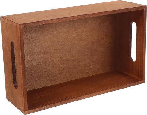 jojofuny Solid Wood Storage Box Small Desktop Organizer Box with Side Handles Multi-Use Wooden Crate Basket for Home Office Sundries Storage in Saudi Arabia