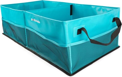 Collapsible Car Trunk Organizer with Waterproof PVC Liner,Heavy Duty Cargo Storage with Handles & Mesh Pockets for Groceries, Camping, Travel, Sports | PLUS (31.5"x15.7"x9") 74L Grey in Saudi Arabia
