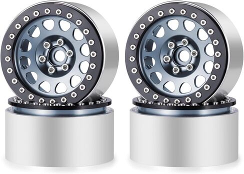 RCLIONS 4PCS Aluminum 2.2" RC Beadlock Wheels Rims 35mm for 1/10th RC Crawler Car Wraith RR10 TRX4 (# A) in Saudi Arabia