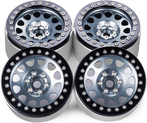 RCLIONS 4PCS Aluminum 2.2" RC Beadlock Wheels Rims 35mm for 1/10th RC Crawler Car Wraith RR10 TRX4 (# A) in Saudi Arabia
