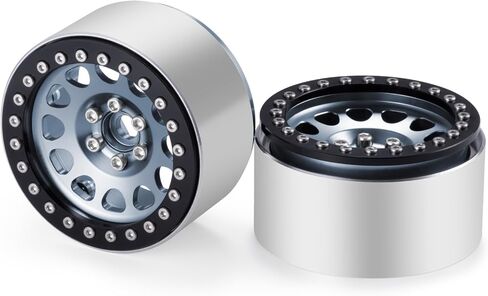 RCLIONS 4PCS Aluminum 2.2" RC Beadlock Wheels Rims 35mm for 1/10th RC Crawler Car Wraith RR10 TRX4 (# A) in Saudi Arabia
