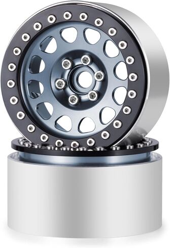 RCLIONS 4PCS Aluminum 2.2" RC Beadlock Wheels Rims 35mm for 1/10th RC Crawler Car Wraith RR10 TRX4 (# A) in Saudi Arabia