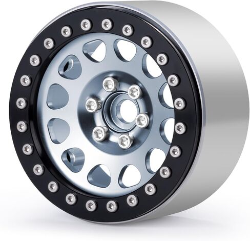 RCLIONS 4PCS Aluminum 2.2" RC Beadlock Wheels Rims 35mm for 1/10th RC Crawler Car Wraith RR10 TRX4 (# A) in Saudi Arabia