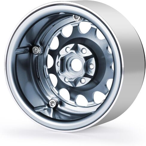 RCLIONS 4PCS Aluminum 2.2" RC Beadlock Wheels Rims 35mm for 1/10th RC Crawler Car Wraith RR10 TRX4 (# A) in Saudi Arabia