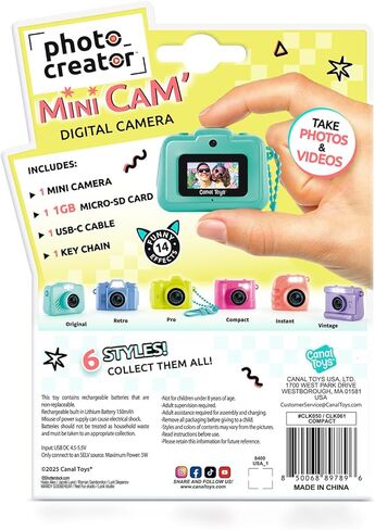 كاميرا رقمية مدمجة لصانع الصور Mini'Cam - وردي؛ قم بالتخصيص باستخدام 6 إطارات و8 مرشحات ألوان مدمجة؛ مدمج؛ تتضمن بطاقة Micro-SD سعة 1 جيجابايت in Kuwait
