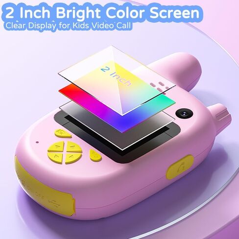 Dual Cameras Video Walkie Talkies for Kids, Kids Walkie Talkies 2 Pack for Age 3-12 Year Old Boys Girls with Front&Rear Cameras,Screen and Rechargeable Battery, Gift for Child in Kuwait