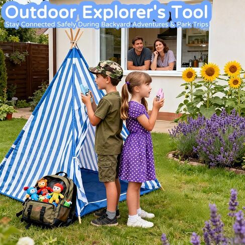 Dual Cameras Video Walkie Talkies for Kids, Kids Walkie Talkies 2 Pack for Age 3-12 Year Old Boys Girls with Front&Rear Cameras,Screen and Rechargeable Battery, Gift for Child in Kuwait