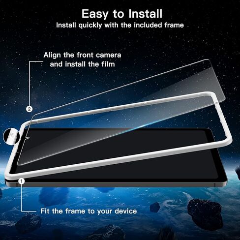 JETech Screen Protector for Samsung Galaxy Tab S9 11-Inch and Galaxy Tab S9 FE 10.9-Inch, with Easy Installation Frame, Tempered Glass Film, HD Clear, 2-Pack in Kuwait