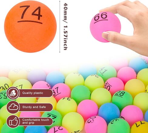 SelfTek 100Pcs Numbered Table Tennis Balls Beer PingPong Balls 40mm Raffle Balls Lottery Balls Printed with Numbers for Party Games (No. 1-100) in Saudi Arabia