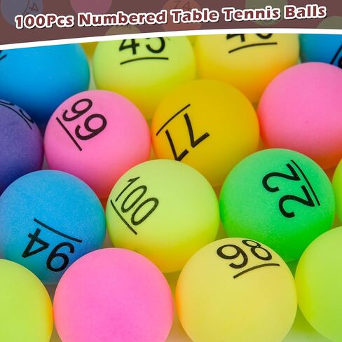 SelfTek 100Pcs Numbered Table Tennis Balls Beer PingPong Balls 40mm Raffle Balls Lottery Balls Printed with Numbers for Party Games (No. 1-100) in Saudi Arabia