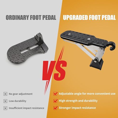 Car Door Step, 7 Angles ExtraLong Door Step for Car Roof Access, Both Feet Stand Roof Rack Door Latch Step, Universal Fit Car Door Step Up Hook for Most Car, SUV, Truck (Black) in Kuwait