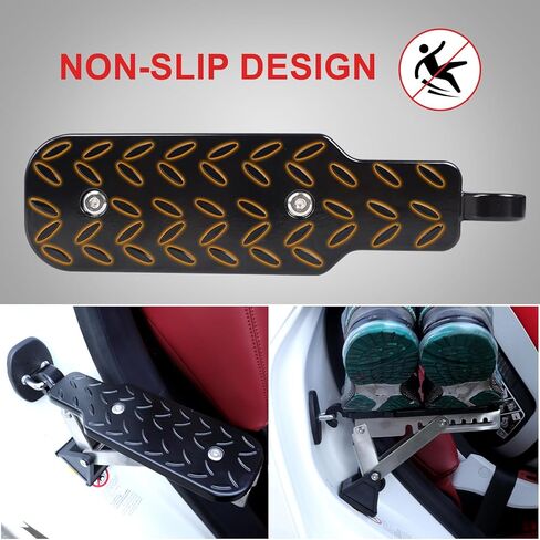Car Door Step, 7 Angles ExtraLong Door Step for Car Roof Access, Both Feet Stand Roof Rack Door Latch Step, Universal Fit Car Door Step Up Hook for Most Car, SUV, Truck (Black) in Kuwait