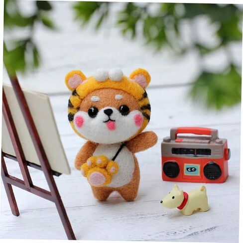 Cartoon Dog DIY Art Craft Kit Punch Needle Felting Soft Making Supplies Craft Supplies for Family Activity in Saudi Arabia