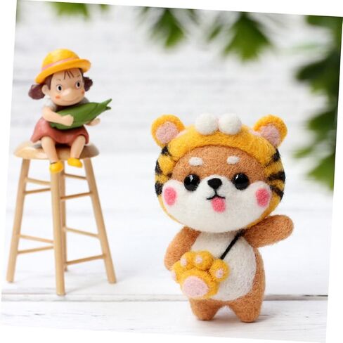 Cartoon Dog DIY Art Craft Kit Punch Needle Felting Soft Making Supplies Craft Supplies for Family Activity in Saudi Arabia
