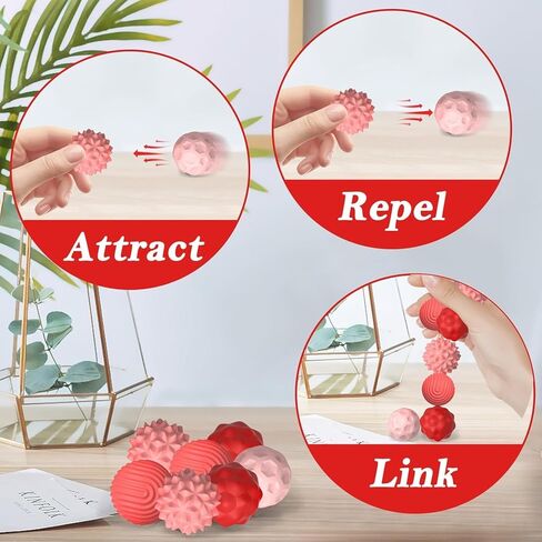 Soft Silicone Magnetic Balls Fidget Toys for Adults and Teens，8PCS Sensory Stress Relief Toys ，Fidget Magnet Balls Desk Toy for Office Stress Anxiety Relie (8pcs Pink) in Saudi Arabia