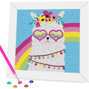 Diamond Art Kits for Kids with Wooden Frame, 5D Purple Butterfly Diamond Painting Kits for Beginners, DIY Big Gem Paintings Kits Animal Diamond Dots for Kids Ages 8-12, Home Wall Decor 7x7 Inch in Saudi Arabia