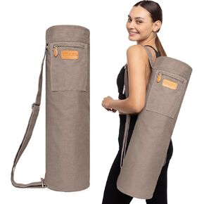 Gray Yoga Mat Bag | Large Yoga Mat Bags for Women & Men | Fits Thick Yoga Mat & Yoga Accessories | Three Storage Pocket | Adjustable Yoga Bag Shoulder Strap | Great As Gym Bag in Kuwait