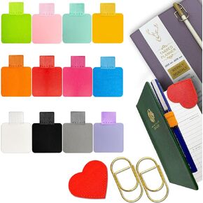 Pen Loop Holder for Notebook 12 Colors Self-Adhesive Stick On Pen Holder with Extra 2 Pens Clips 1 Leather Bookmarks As COMBO for Planner Journal Tablet Clipboards Calendars Bible Campus School Office in Saudi Arabia