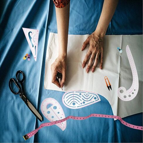Pattern Sewing Rulers Set, 4 Styles Plastic Sew French Curve Ruler, Metric Curve Shaped Rulers for Designers and Tailors, Perfect for Drawing, Craft, Sewing Project and DIY in Saudi Arabia