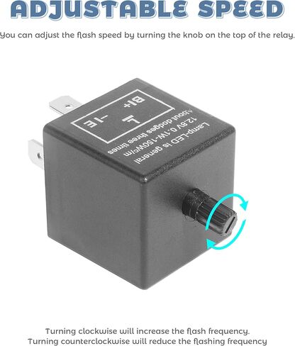 مرحل فلاش LED، ملحقات السيارة CF13 JL-02 EP34 مرحل ومضي 3 دبابيس، مرحلات إشارة انعطاف السيارة 12 فولت، يستخدم لمصابيح إشارة الانعطاف ذات الصلة بـ LED، تثبيت فلاش فائق، مناسب للسيارات والدراجات النارية وسيارات الدفع الرباعي (قطعة واحدة) in Saudi Arabia