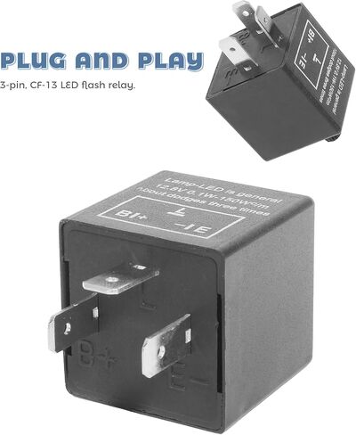 مرحل فلاش LED، ملحقات السيارة CF13 JL-02 EP34 مرحل ومضي 3 دبابيس، مرحلات إشارة انعطاف السيارة 12 فولت، يستخدم لمصابيح إشارة الانعطاف ذات الصلة بـ LED، تثبيت فلاش فائق، مناسب للسيارات والدراجات النارية وسيارات الدفع الرباعي (قطعة واحدة) in Saudi Arabia
