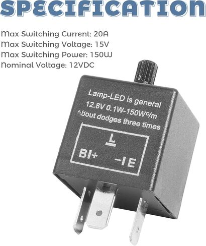 مرحل فلاش LED، ملحقات السيارة CF13 JL-02 EP34 مرحل ومضي 3 دبابيس، مرحلات إشارة انعطاف السيارة 12 فولت، يستخدم لمصابيح إشارة الانعطاف ذات الصلة بـ LED، تثبيت فلاش فائق، مناسب للسيارات والدراجات النارية وسيارات الدفع الرباعي (قطعة واحدة) in Saudi Arabia