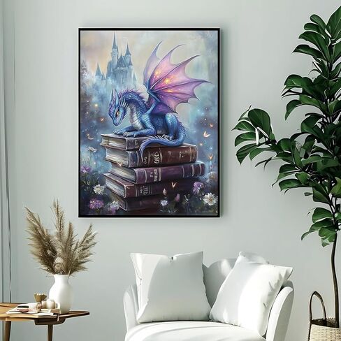 dazzledots التنين الماس مجموعات الطلاء للبالغين، كتاب مجموعات الفن الماس للبالغين المبتدئين، 5d diy الحفر الكامل الماس النقاط لوحات للمنزل جدار ديكور هدية 12x16 بوصة in Kuwait