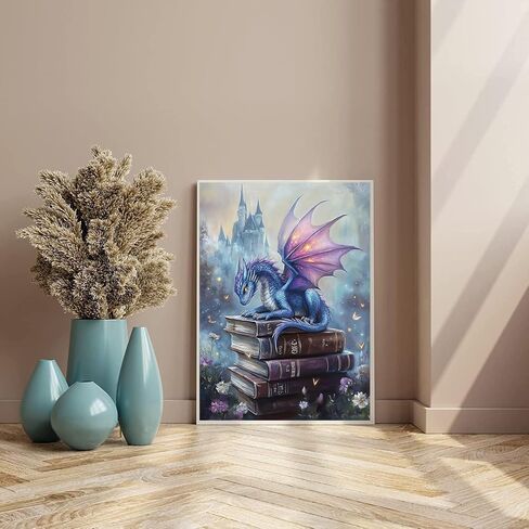 dazzledots التنين الماس مجموعات الطلاء للبالغين، كتاب مجموعات الفن الماس للبالغين المبتدئين، 5d diy الحفر الكامل الماس النقاط لوحات للمنزل جدار ديكور هدية 12x16 بوصة in Kuwait