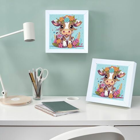 Acelii 5D Polar Bear Diamond Painting Kit for Kids with Frame,DIY Diamond Art Kit for Children Beginner,Cute Full Drill Diamond Dot Big Gem Art Kits,Home Wall Decoration 6X6 inch in Kuwait