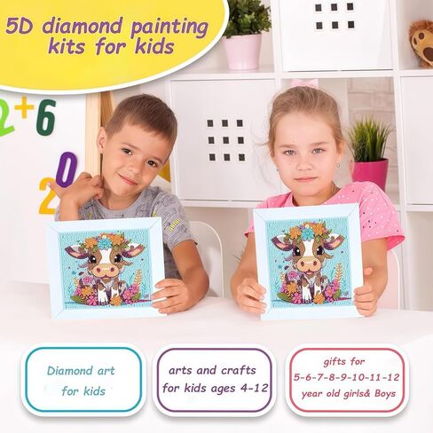 Acelii 5D Polar Bear Diamond Painting Kit for Kids with Frame,DIY Diamond Art Kit for Children Beginner,Cute Full Drill Diamond Dot Big Gem Art Kits,Home Wall Decoration 6X6 inch in Kuwait