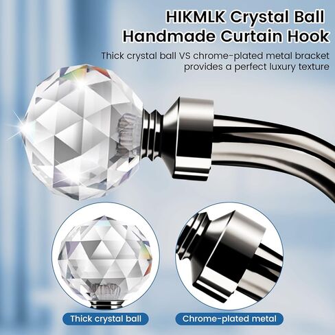 HIKMLK Handmade Metal Curtain Holdbacks 2pcs, Decoration Curtain Tie Back Hooks for Wall, Heavy Duty Side Holders Tiebacks Accessories for Drapes Drapery Window Decor (Chrome) in Kuwait