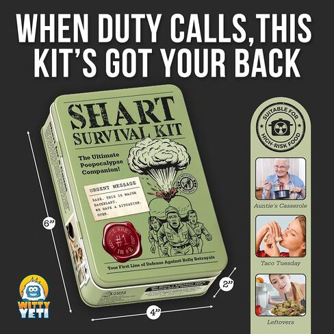 مجموعة أدوات النجاة العسكرية من Witty Yeti عندما ترتكب مؤخرتك الخيانة. هدية هفوة احتياطية في حالات الطوارئ لتمرد الجهاز الهضمي والتمرد الخلفي. in Saudi Arabia