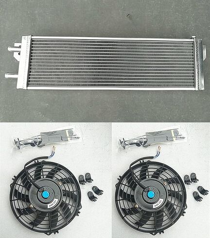 الهواء إلى الماء الألومنيوم المبرد السائل مبادل حراري عالمي 28 "× 7" × 3 "حجم + 2x المشجعين in Saudi Arabia