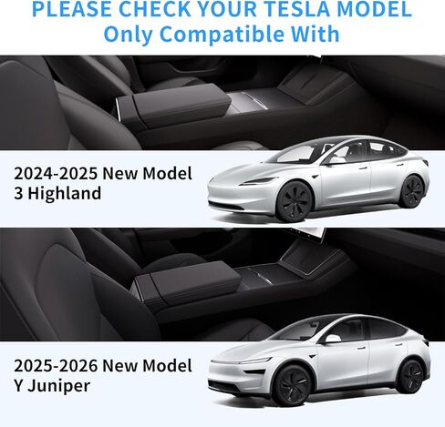 غطاء مسند ذراع وحدة التحكم المركزية لسيارة Tesla Model Y Juniper 2025-2026 & Model 3 Highland 2024-2025، واقي مسند ذراع غير قابل للانزلاق لطراز Tesla 3/Y 2025 الملحقات الداخلية باللون الأسود in Saudi Arabia