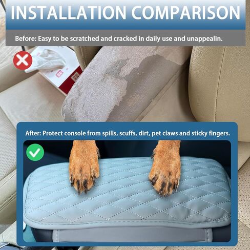 غطاء وحدة التحكم المركزية للسيارة، غطاء صندوق مقعد مسند الذراع مع حقيبتين للتخزين، وسادة غطاء مسند ذراع السيارة من الجلد المصنوع من الألياف الدقيقة، غطاء وحدة التحكم الوسطى لمعظم سيارات الدفع الرباعي والمركبات والشاحنات (أسود) in Kuwait