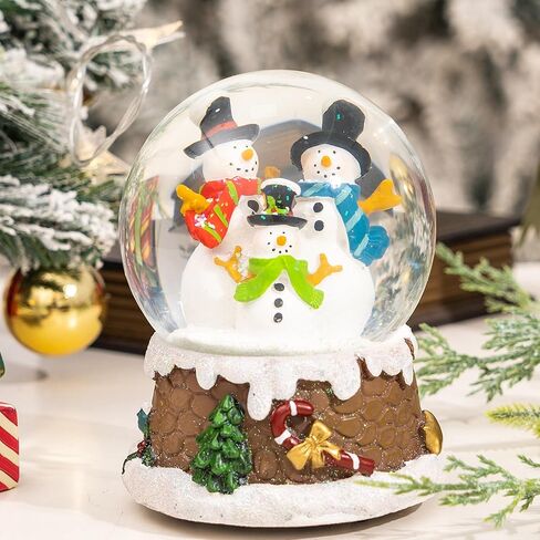 Snow Globe Christmas Water Globe Christmas Decoration Music Crystal Ball Snow Globes with Snowflakes 100mm,Santa in Kuwait