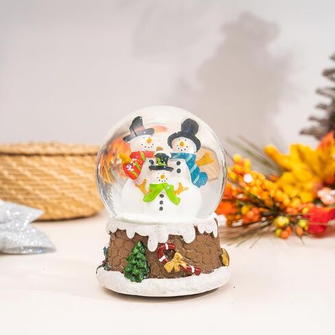 Snow Globe Christmas Water Globe Christmas Decoration Music Crystal Ball Snow Globes with Snowflakes 100mm,Santa in Kuwait