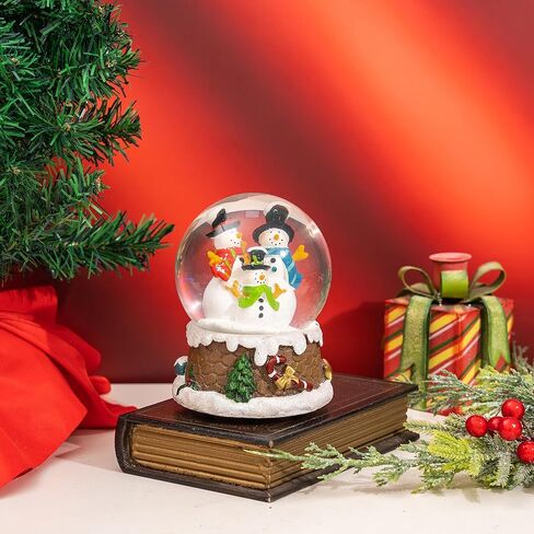 Snow Globe Christmas Water Globe Christmas Decoration Music Crystal Ball Snow Globes with Snowflakes 100mm,Santa in Kuwait
