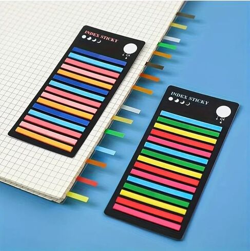 300pcs Writable Transparent Sticky Index Tabs – Waterproof Rainbow Labels for Note & File Organization - C1 in Saudi Arabia
