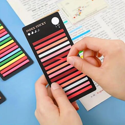 300pcs Writable Transparent Sticky Index Tabs – Waterproof Rainbow Labels for Note & File Organization - C1 in Saudi Arabia