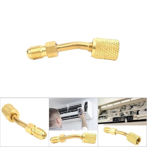 Estink R410A Adapter 1/4inch Male SAE to 5/16inch Female SAE Brass HVAC Fitting 45¡ã Angle High Pressure with Precision Threads for R410A Systems (AD87-45) in Saudi Arabia