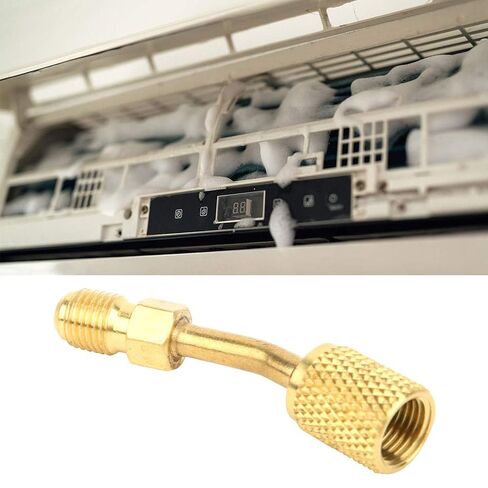 Estink R410A Adapter 1/4inch Male SAE to 5/16inch Female SAE Brass HVAC Fitting 45¡ã Angle High Pressure with Precision Threads for R410A Systems (AD87-45) in Saudi Arabia