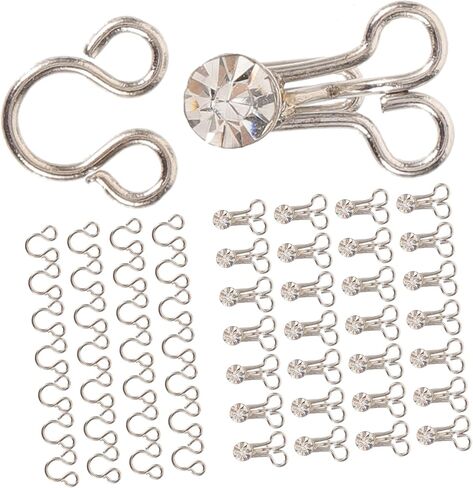 20pcs Metal Eye Closure Hooks for Sewing Invisible Hook and Eye Fasteners for Clothes Bra Cheongsam Skirt and Crafts Sturdy Sewing Supplies in Saudi Arabia