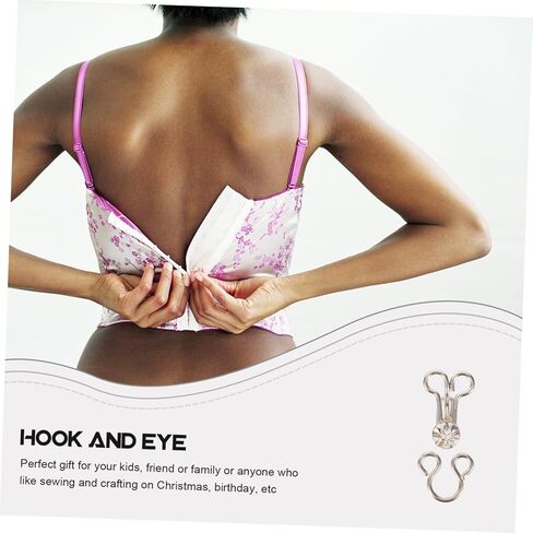 20pcs Metal Eye Closure Hooks for Sewing Invisible Hook and Eye Fasteners for Clothes Bra Cheongsam Skirt and Crafts Sturdy Sewing Supplies in Saudi Arabia