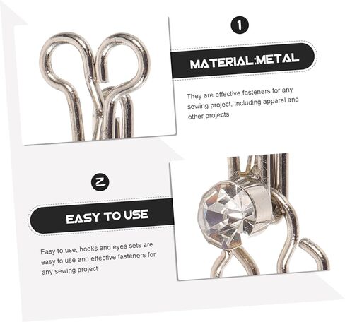20pcs Metal Eye Closure Hooks for Sewing Invisible Hook and Eye Fasteners for Clothes Bra Cheongsam Skirt and Crafts Sturdy Sewing Supplies in Saudi Arabia